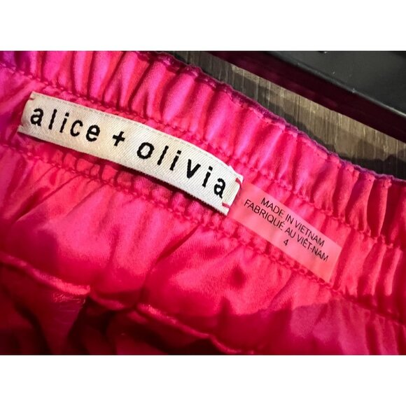 ALICE & Olivia Jody High Waisted Front Slit Pant in Candy size 4 - Picture 7 of 10